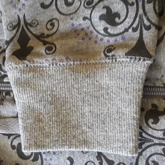 Women's Danskin Gray Print Hoodie Size Small - Picture 7 of 8